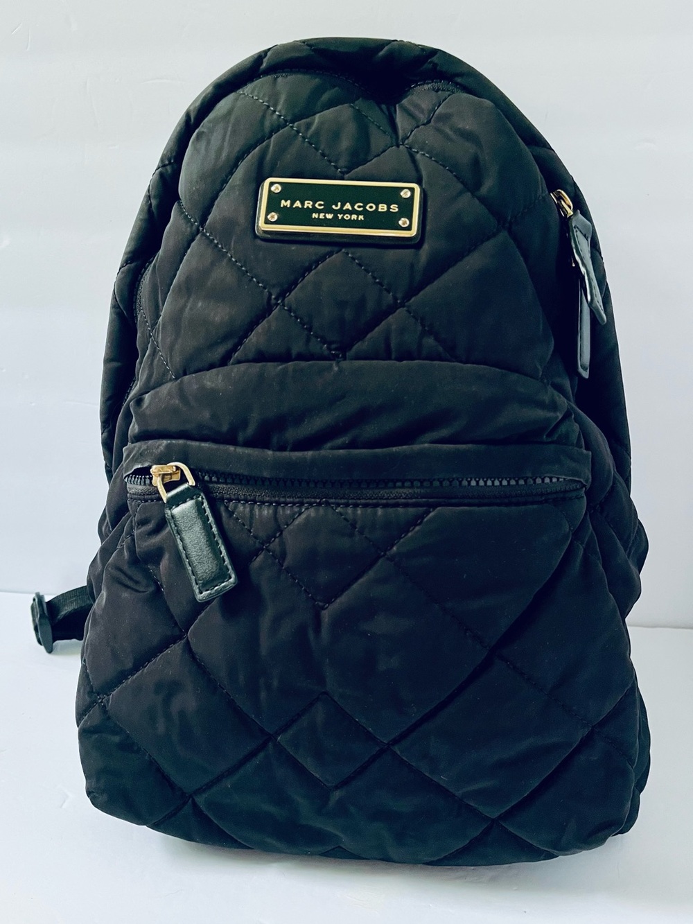 Marc Jacobs Quilted Nylon School Backpack – Black (Gold Hardware)